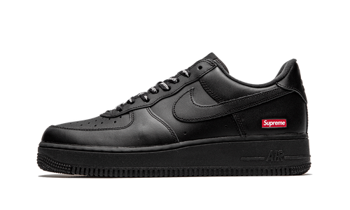 Mens Nike Air Force 1 Low Supreme - Mini Box Logo Black Black Black Black/Black - Main View - CU9225 001